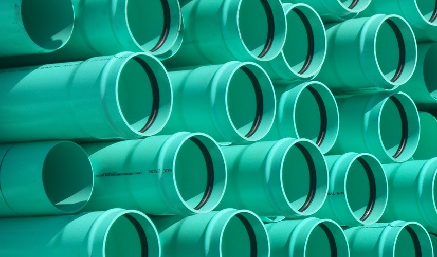 HDPE waterworks pipes with valve assembly